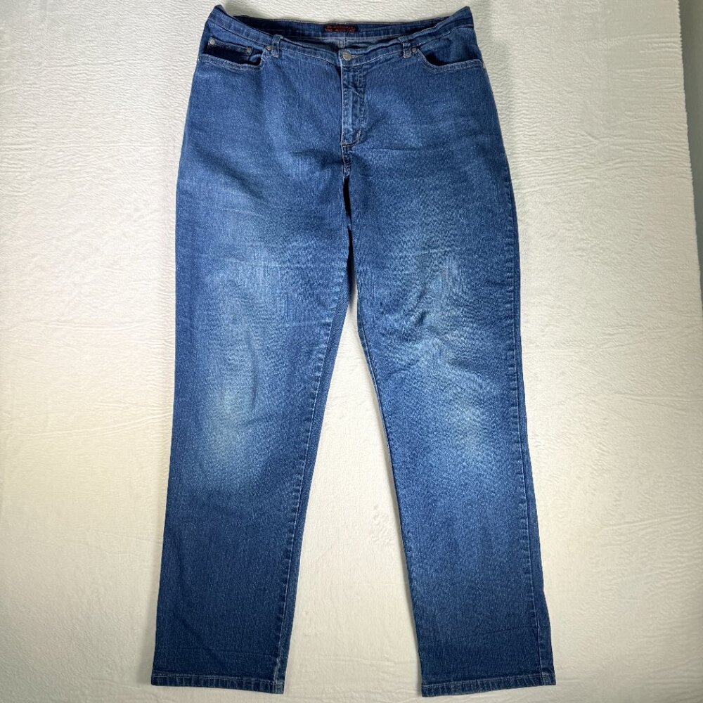 Women's House of Freedom Stretch Denim Dark‎ Wash Jeans - Size 18T